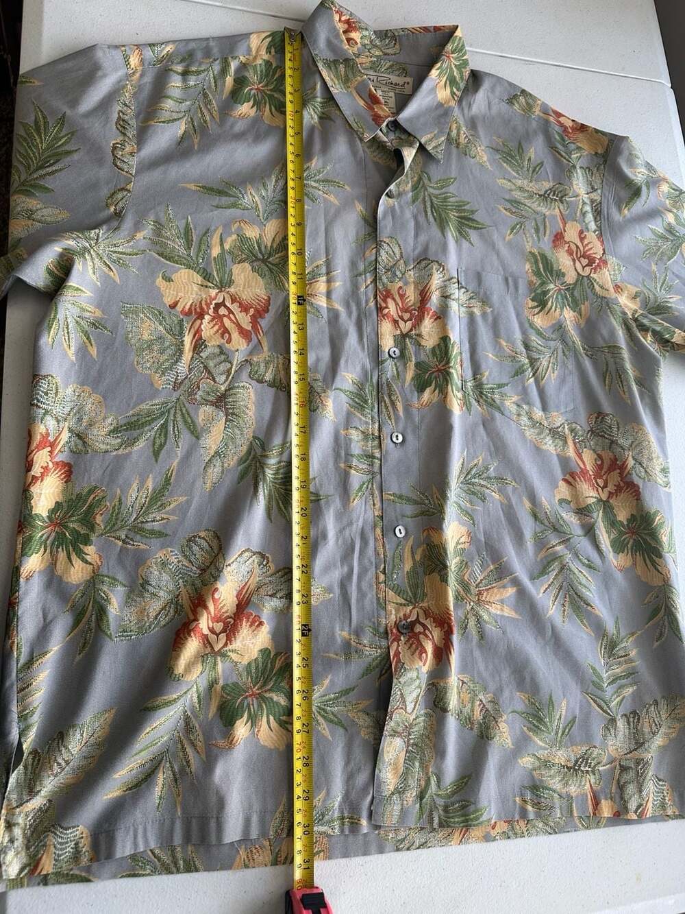 Tori Richard Hawaiian Shirt Men’s XL Blue Floral Tropical Aloha Cotton Lawn USA - Picture 9 of 10